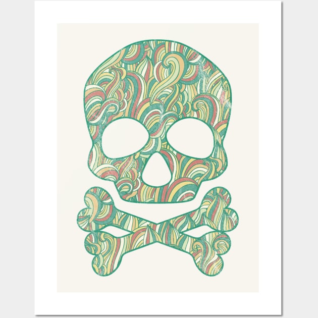 Skull and Bones Halloween Art Wall Art by astralprints